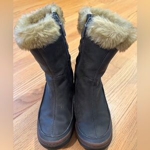 Merrell Wild Dove Women Chocolate Brown Faux Fur-Trimmed Winter Waterproof Boots